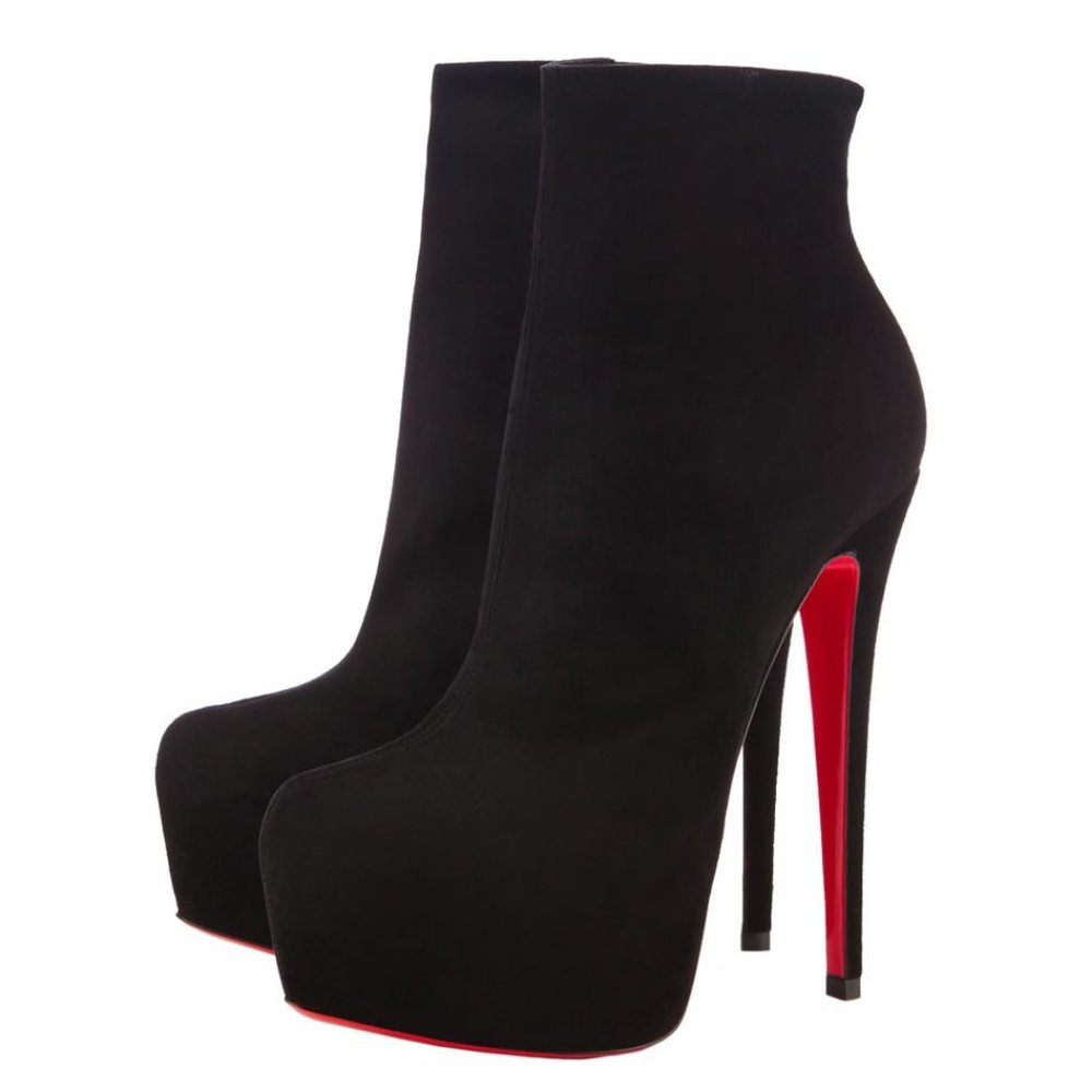 Christian Louboutin Black Suede Daf Booty Bootie